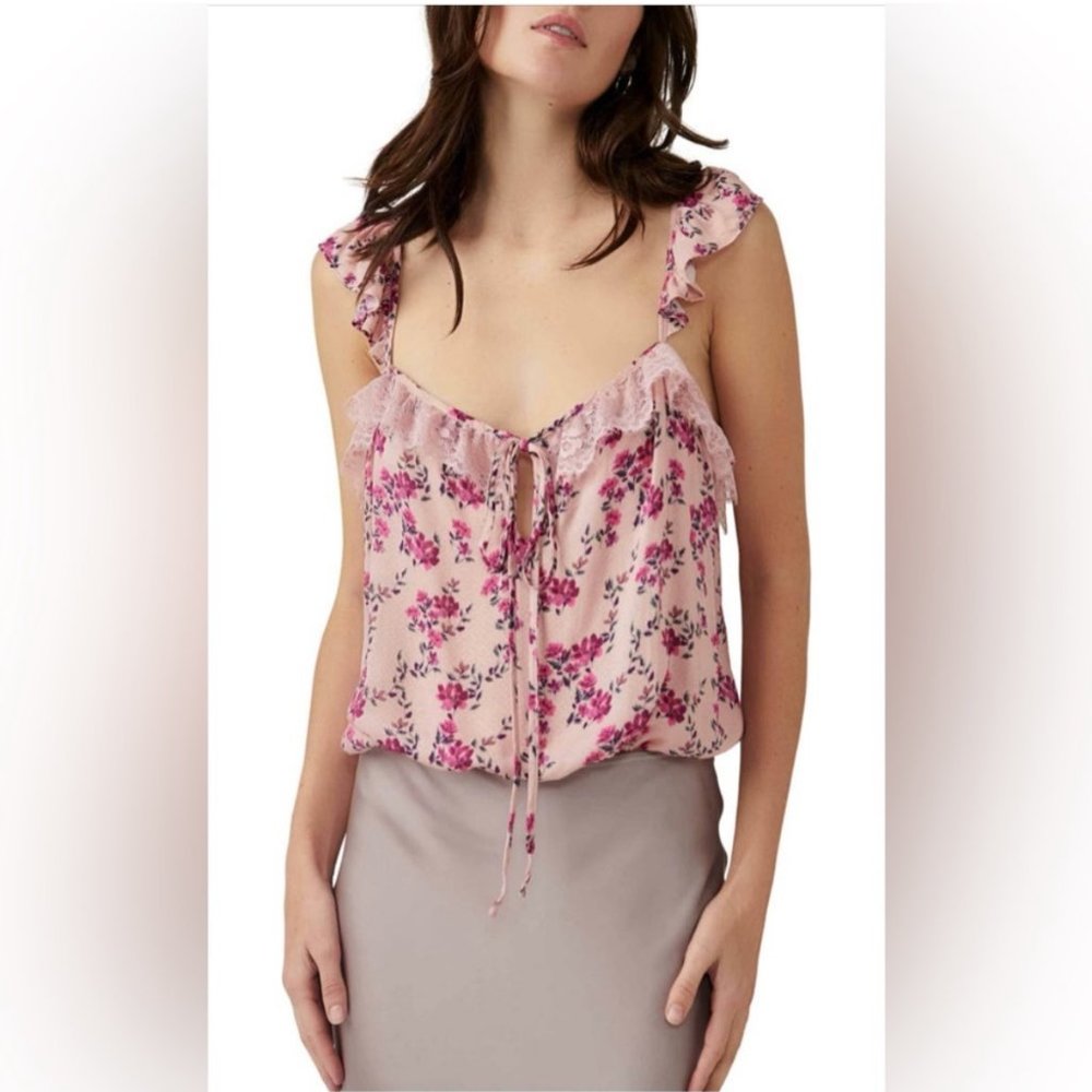 FREE PEOPLE Take It Away Bodysuit / Pink Combo NWT